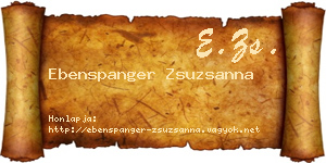 Ebenspanger Zsuzsanna névjegykártya